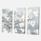 Designart - Blue on Grey Blossoms - Traditional Canvas Artwork